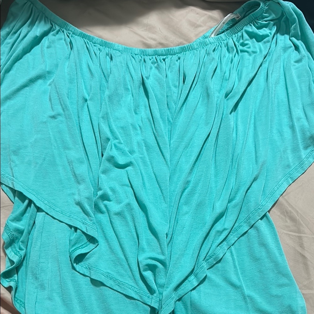 Boston Proper Women's Aqua Off-Shoulder Top - Picture 5 of 6